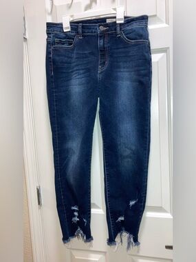 Bridge by Gly Womens Mid Rise Ankle Skinny Blue Jeans Size 30